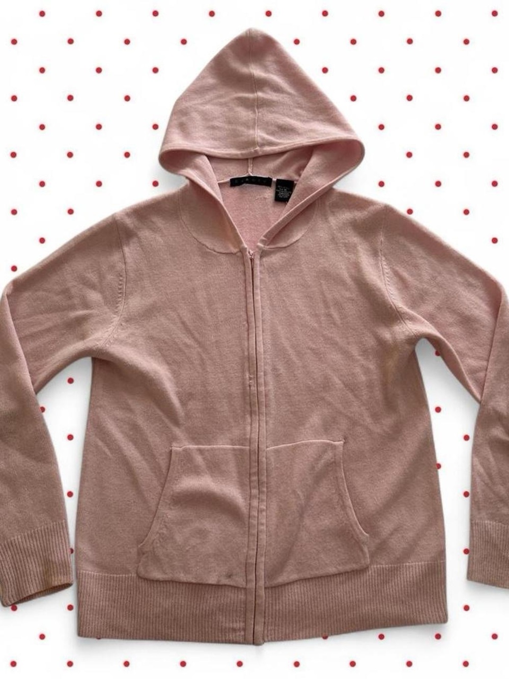 Light Pink Zip-Up Hooded Sweater